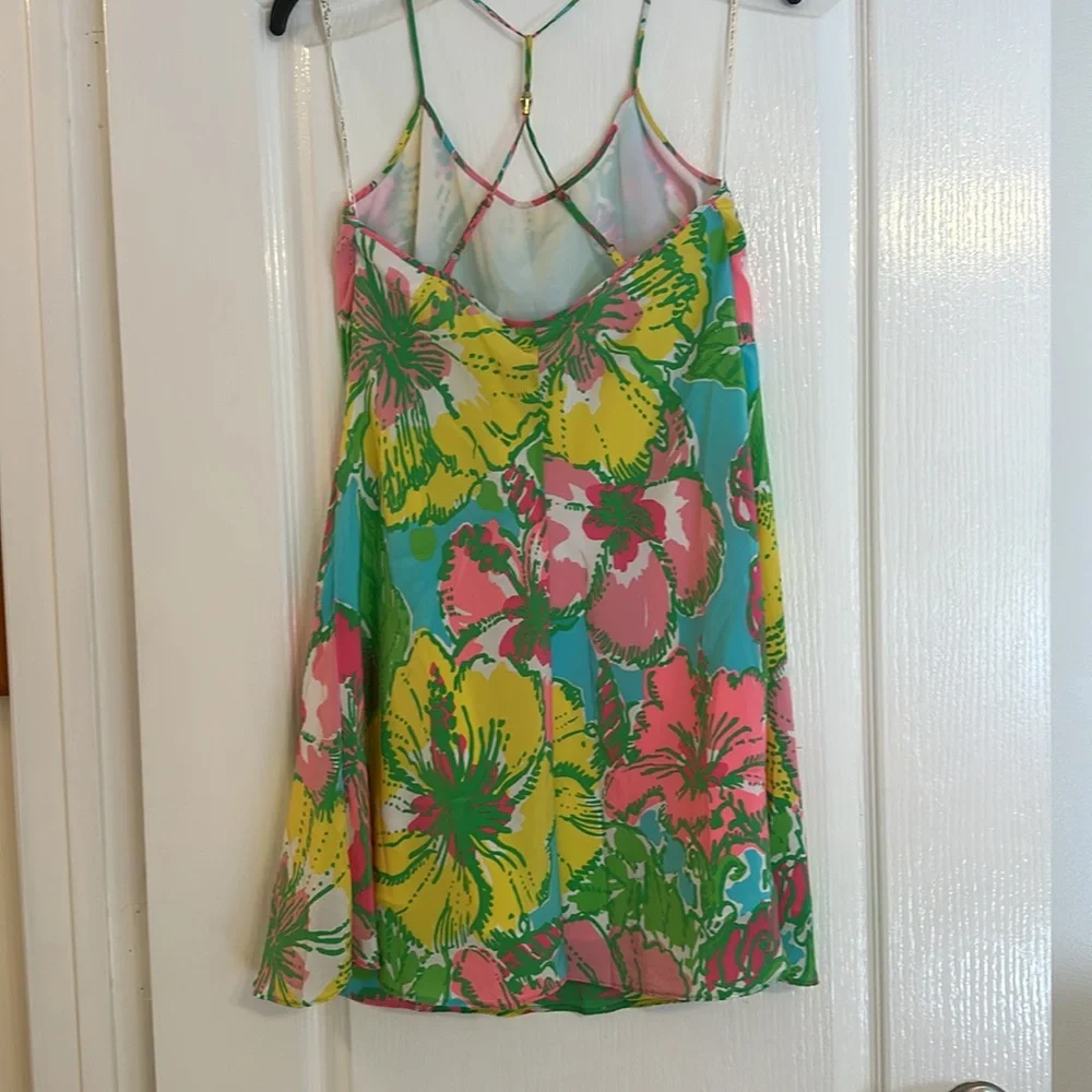 Lilly Pulitzer dress women’s floral silk sun dress  Beautiful vibrant colors XS - Picture 4 of 12